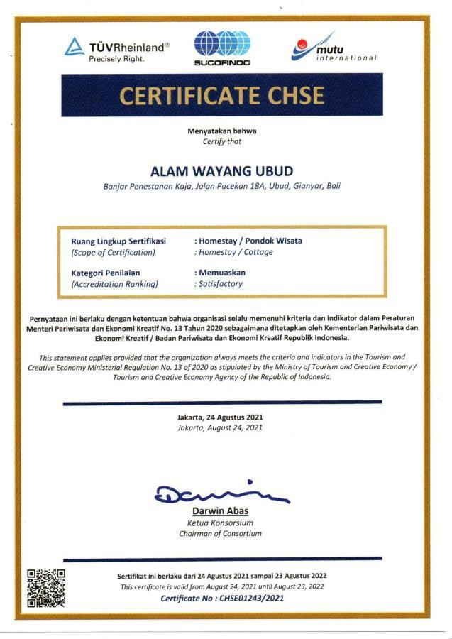 Alam Wayang Ubud - Chse Certified Eksteriør bilde